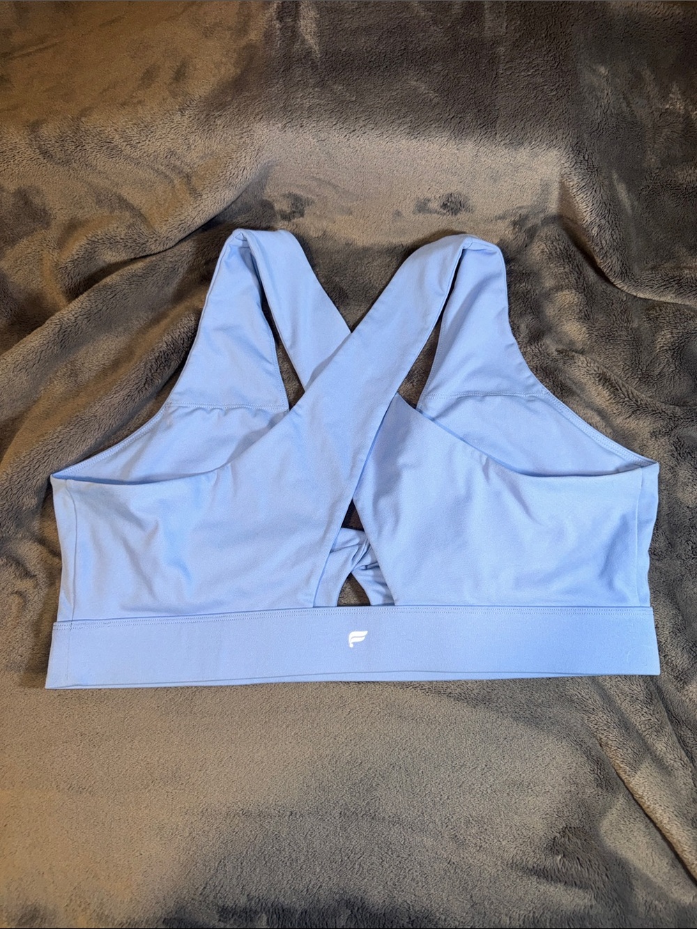 Fabletics Light Blue Cross-Back Sports Bra, Size 2X - Picture 2 of 4
